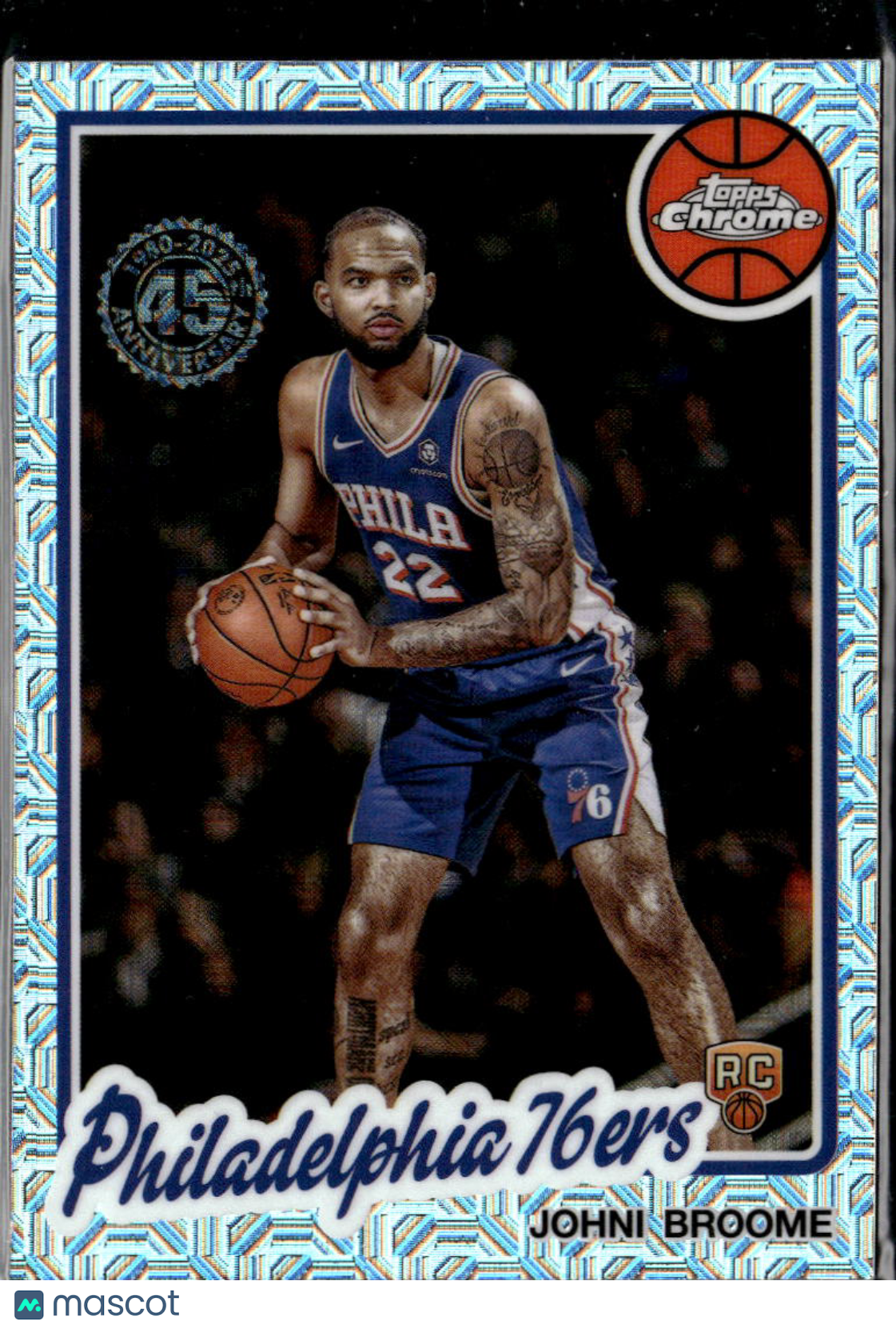Johni Broome 2025 Topps Chrome '80 Silver Pack Rookie RC Philadelphia 76ers