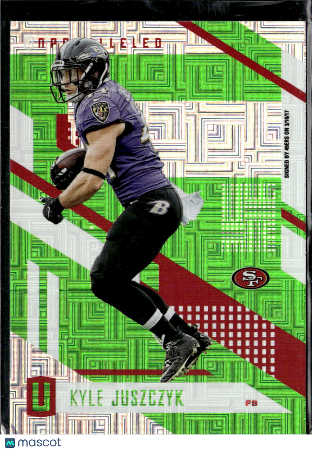Kyle Juszczyk 2017 Unparalleled Escher Squares Green San Francisco 49ers