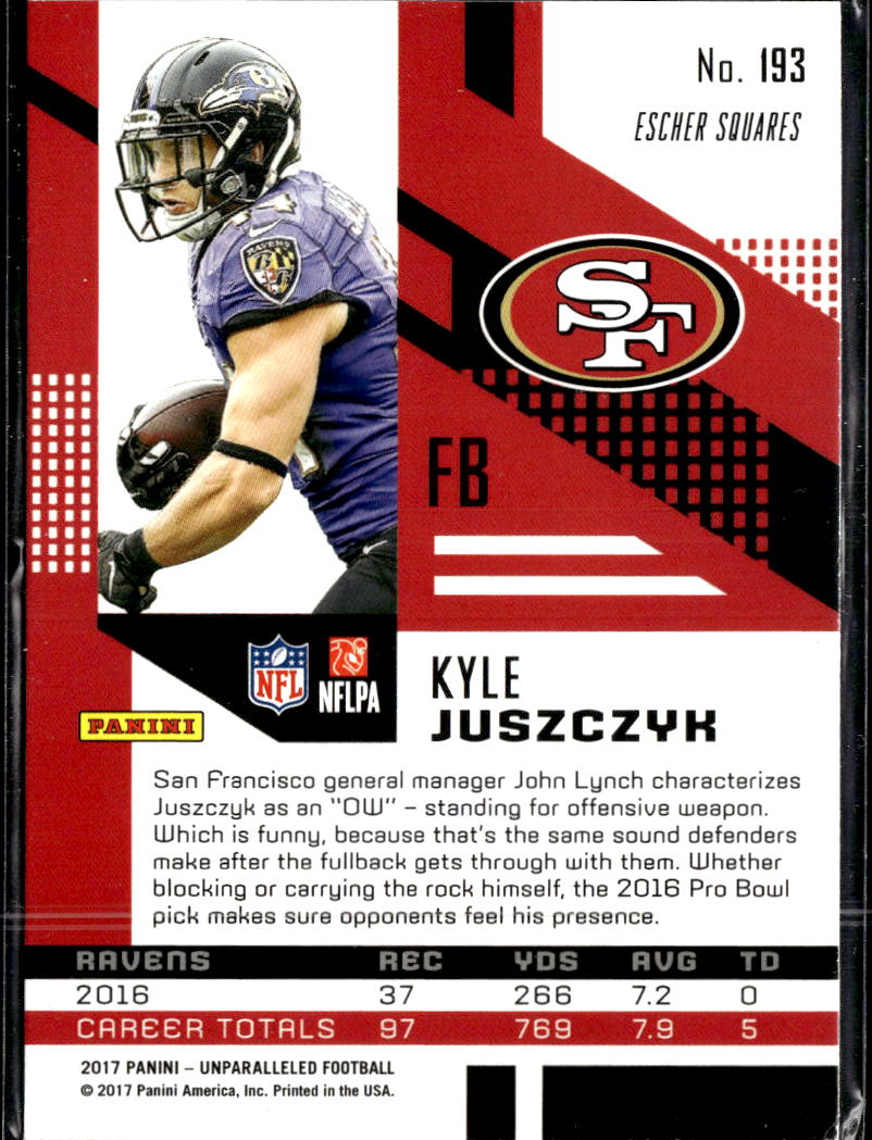 Kyle Juszczyk 2017 Unparalleled Escher Squares Green San Francisco 49ers
