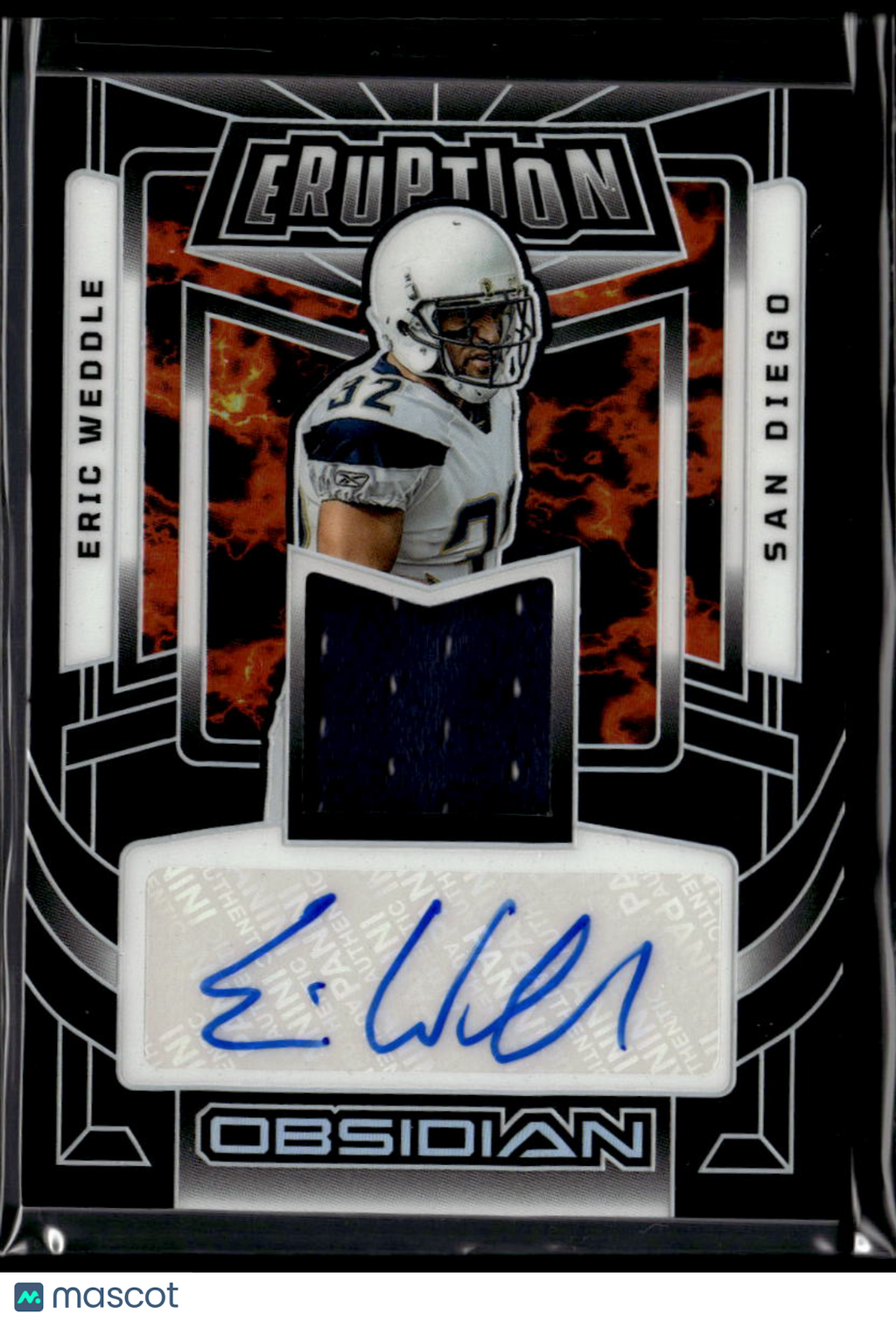 Eric Weddle 2026 Obsidian Auto Autograph Patch San Diego Chargers