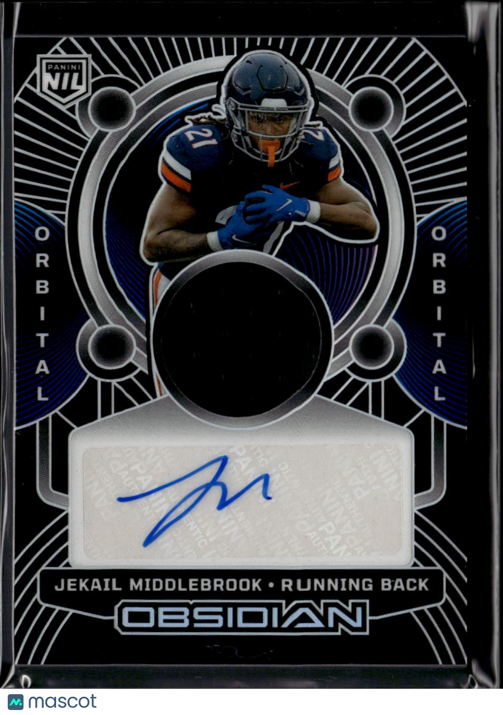 Jekail Middlebrook 2026 Obsidian Auto Autograph Patch RC Virginia Cavaliers