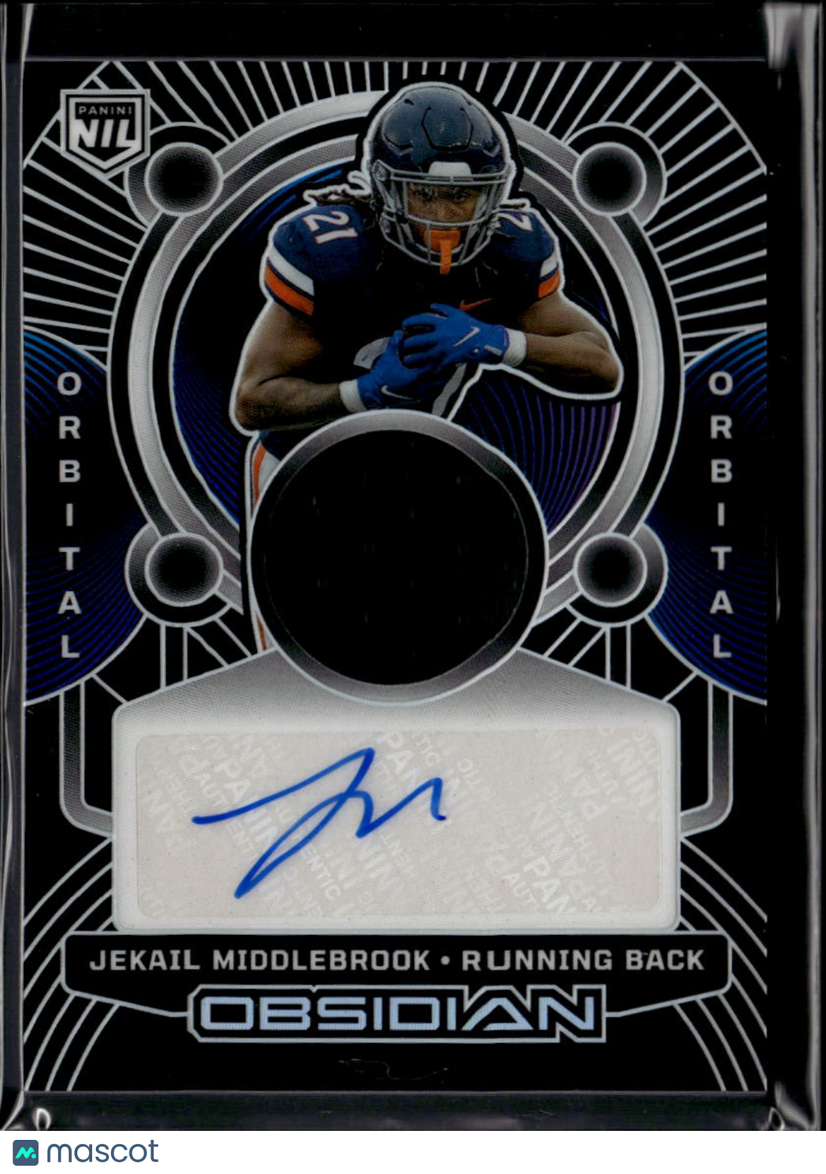 Jekail Middlebrook 2026 Obsidian Auto Autograph Patch RC Virginia Cavaliers