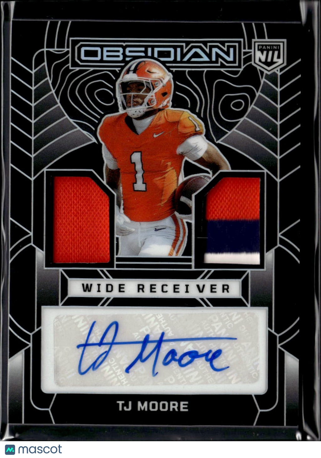 TJ Moore 2026 Obsidian Auto Autograph Jersey Patch RC Clemson Tigers