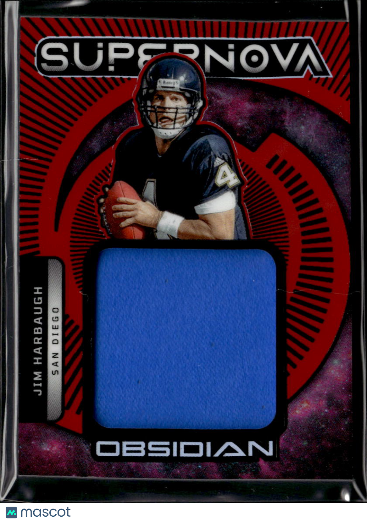 Jim Harbaugh 2026 Obsidian Jersey Patch Red /99 San Diego Chargers