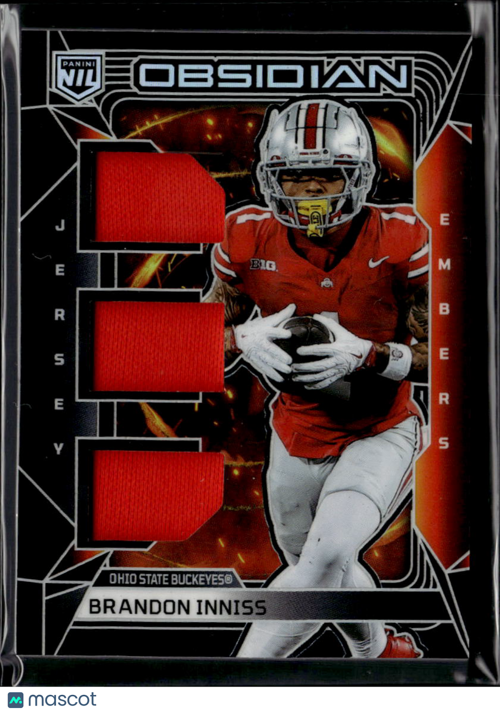 Brandon Inniss 2026 Obsidian Jersey Patch Rookie RC Ohio State Buckeyes