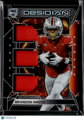 Brandon Inniss 2026 Obsidian Jersey Patch Rookie RC Ohio State Buckeyes