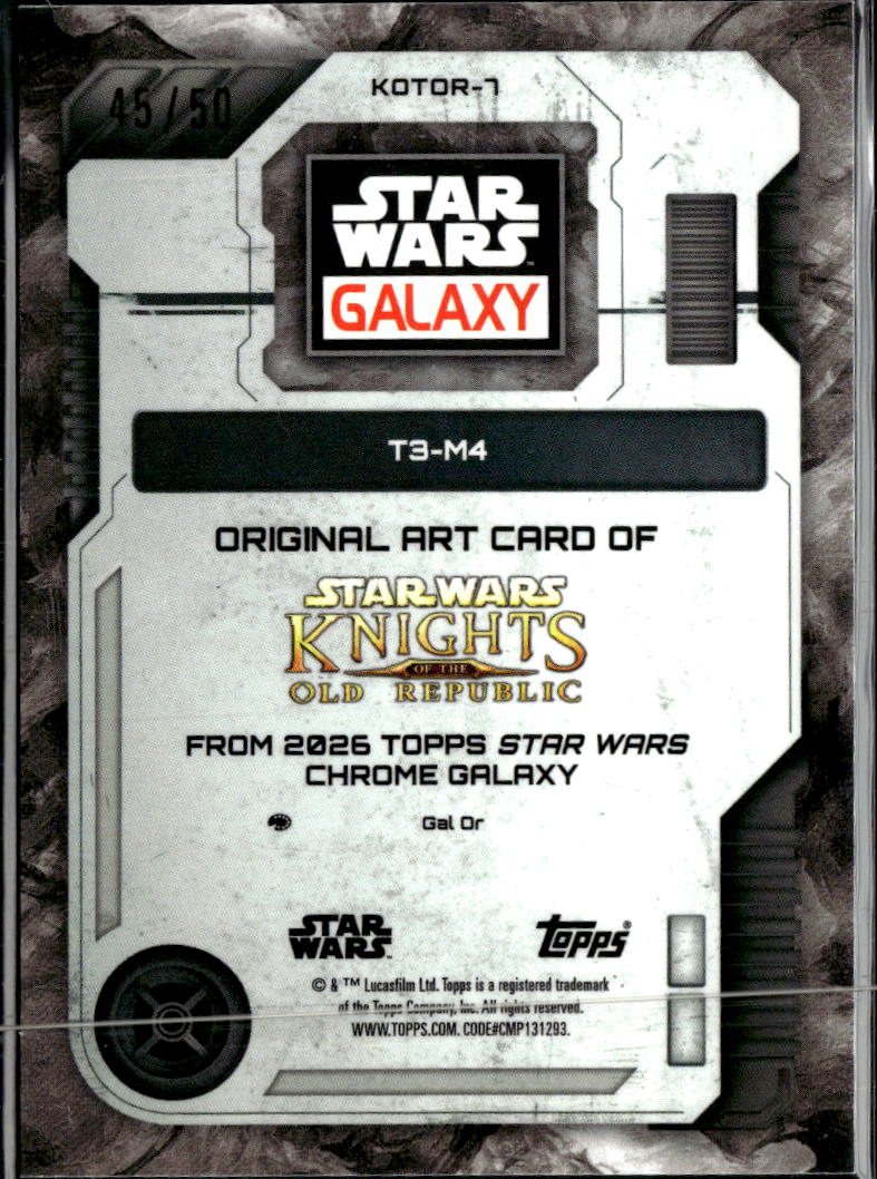 T3-M4 2026 Topps Star Wars Chrome Mojo Refractor 45/50 #KOTOR-7
