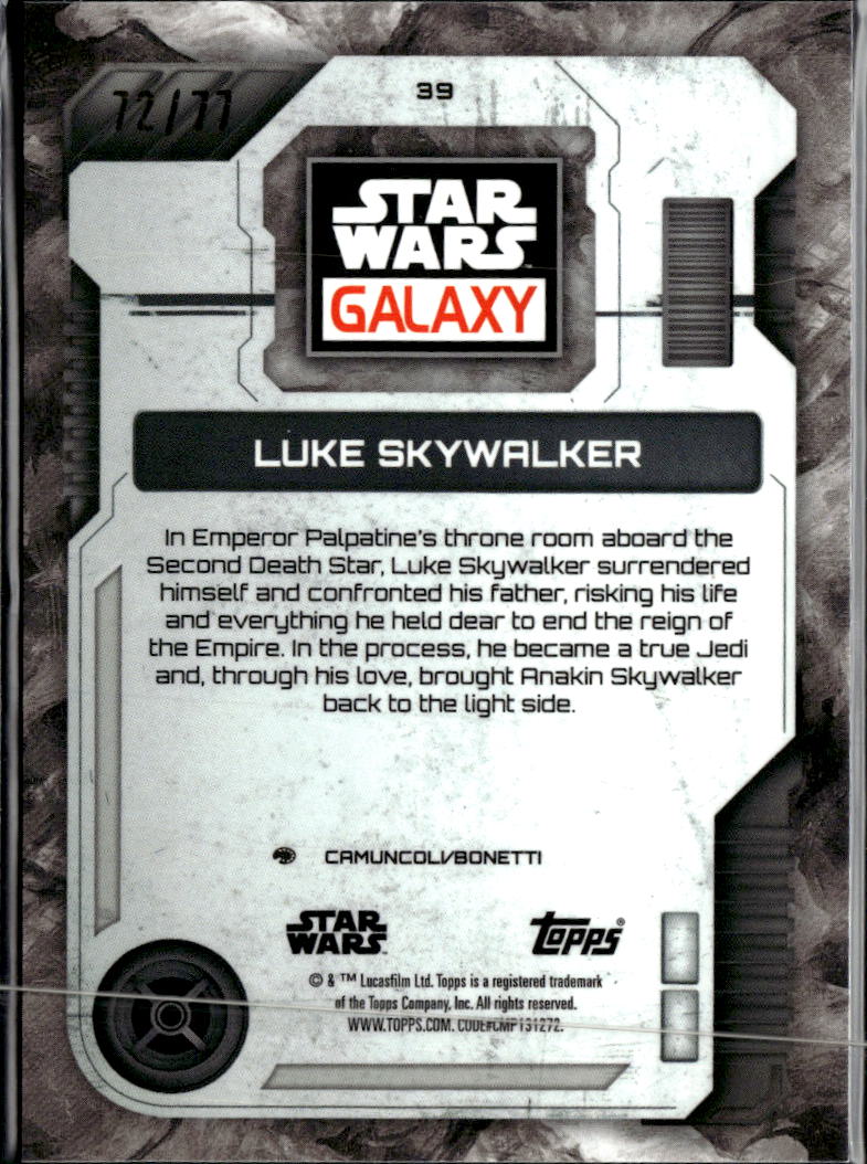 Luke Skywalker 2026 Topps Star Wars Galaxy Logofractor 12/17 #39