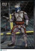 Jango Fett 2026 Topps Star Wars Chrome Galaxy Wave Refractor 22/99 #GA-9