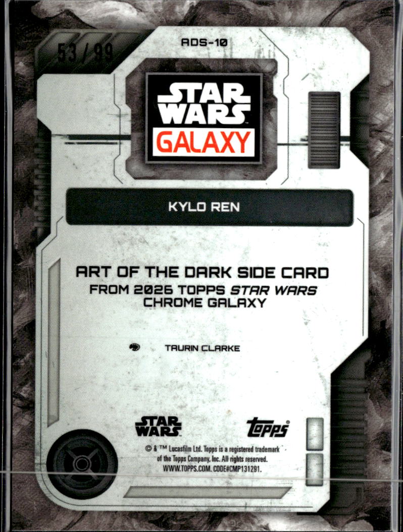 Kylo Ren 2026 Topps Star Wars Galaxy Wave Refractor 53/99 #ADS-10