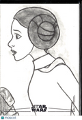 Princess Lia 2026 Topps Star Wars Galaxy Sketch 1/1 Autograph Auto