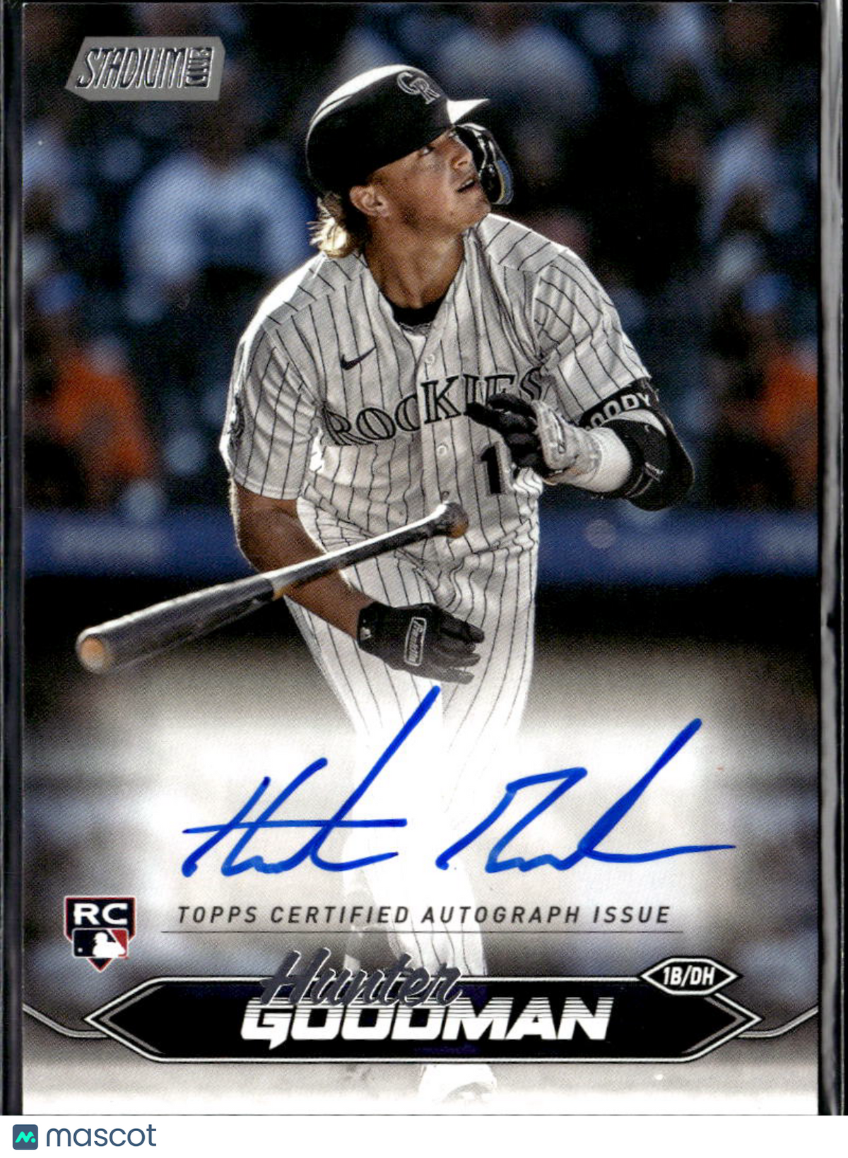 Hunter Goodman 2024 Topps Stadium Club Auto Autograph RC Colorado Rockies