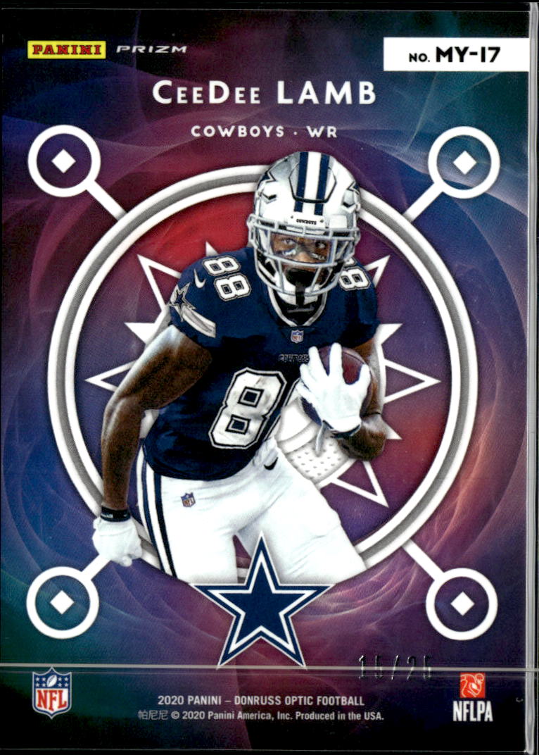 CeeDee Lamb 2020 Optic Mythical Black Pandora Rookie RC 15/25 Dallas Cowboys