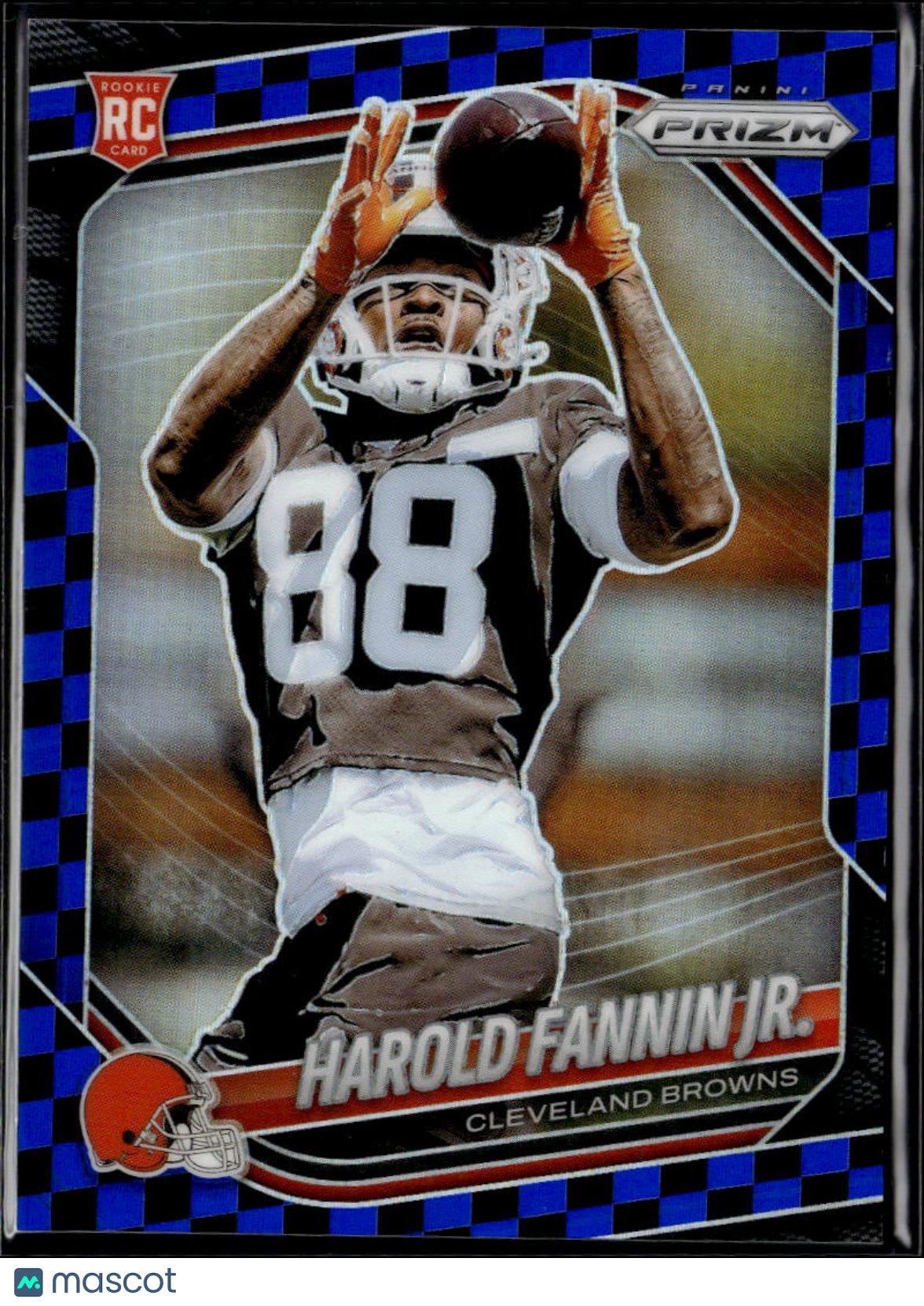 Harold Fannin Jr. 2025 Prizm Blue Checkerboard RC SSP Cleveland Browns