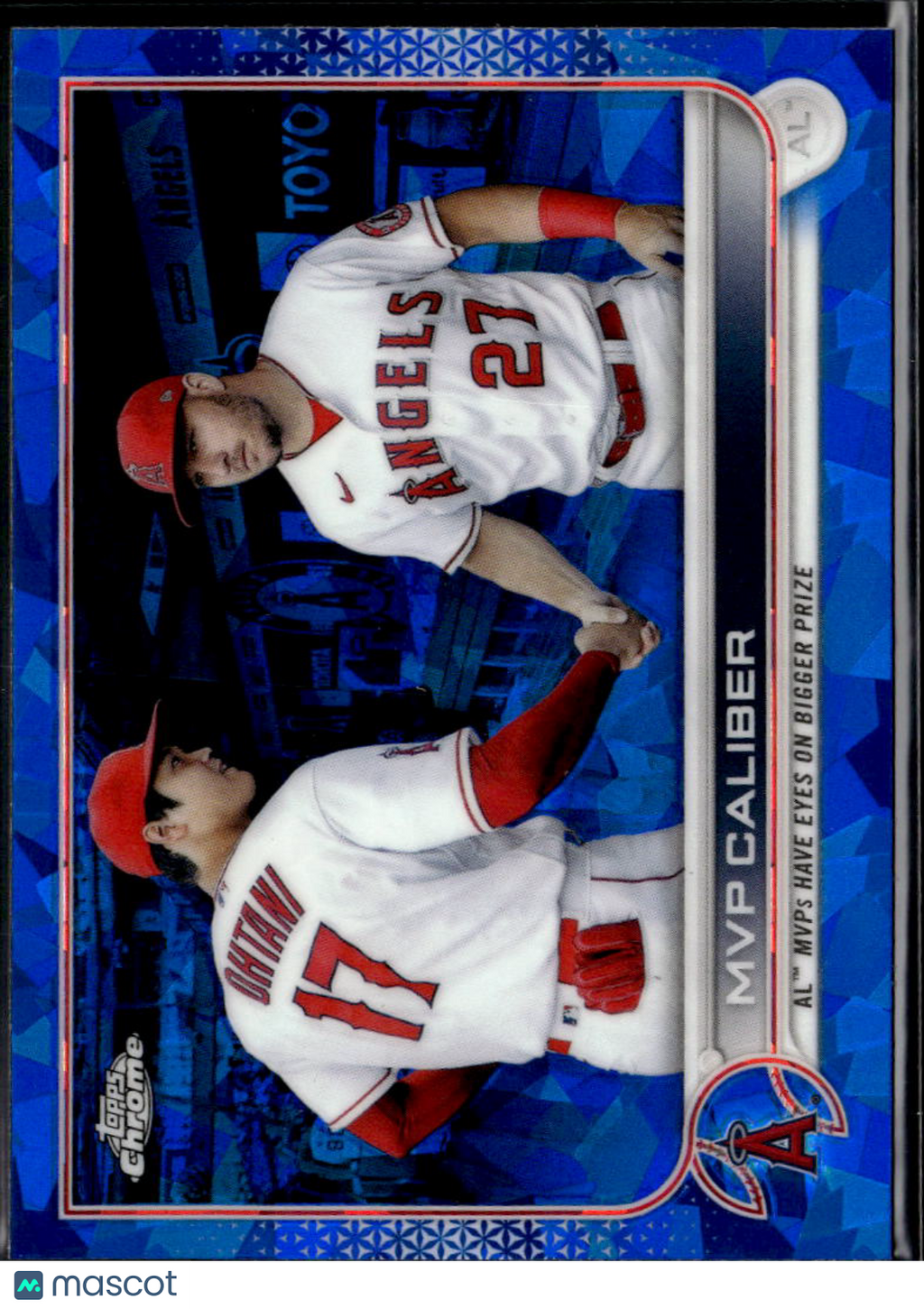 Mike Trout Shohei Ohtani 2022 Topps Chrome Sapphire #115 Los Angeles Angels