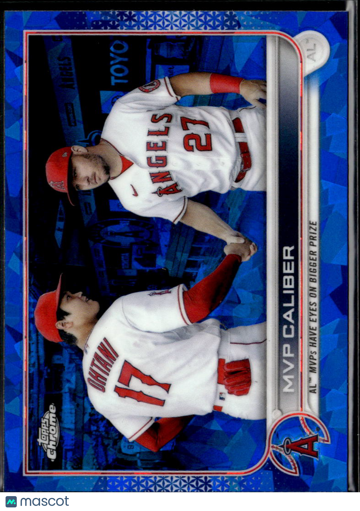 Mike Trout Shohei Ohtani 2022 Topps Chrome Sapphire #115 Los Angeles Angels