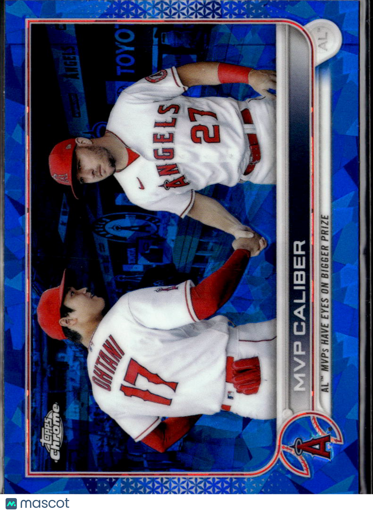 Mike Trout Shohei Ohtani 2022 Topps Chrome Sapphire #115 Los Angeles Angels