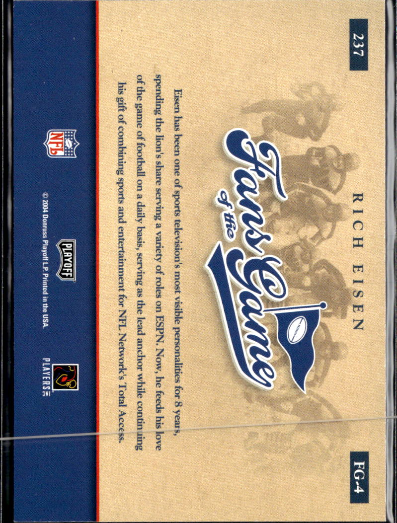 Rich Eisen 2004 Playoff Absolute Fans of the Game Auto Autograph