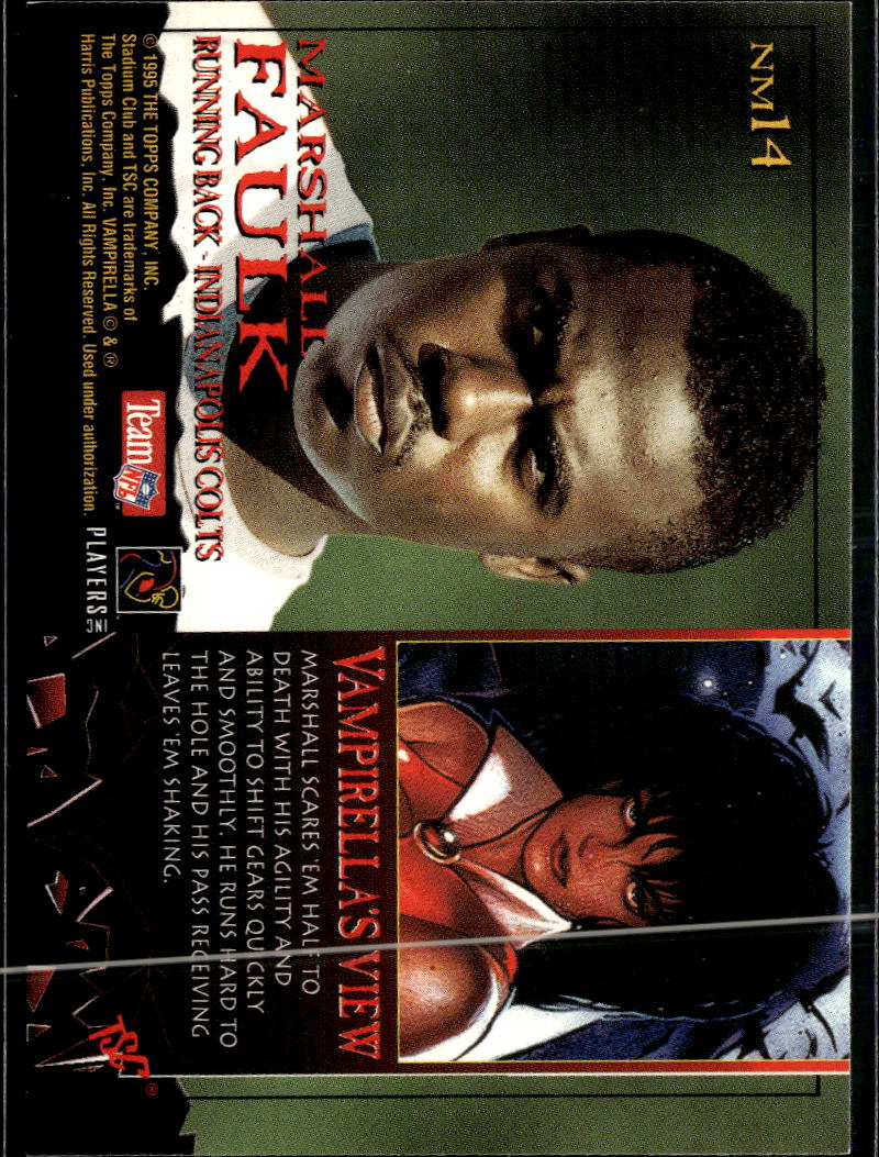 Marshall Faulk 1995 Stadium Club TSC Nightmares Indianapolis Colts