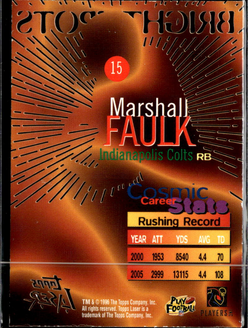 Marshall Faulk 2005 Topps Laser Bright Spots Indianapolis Colts