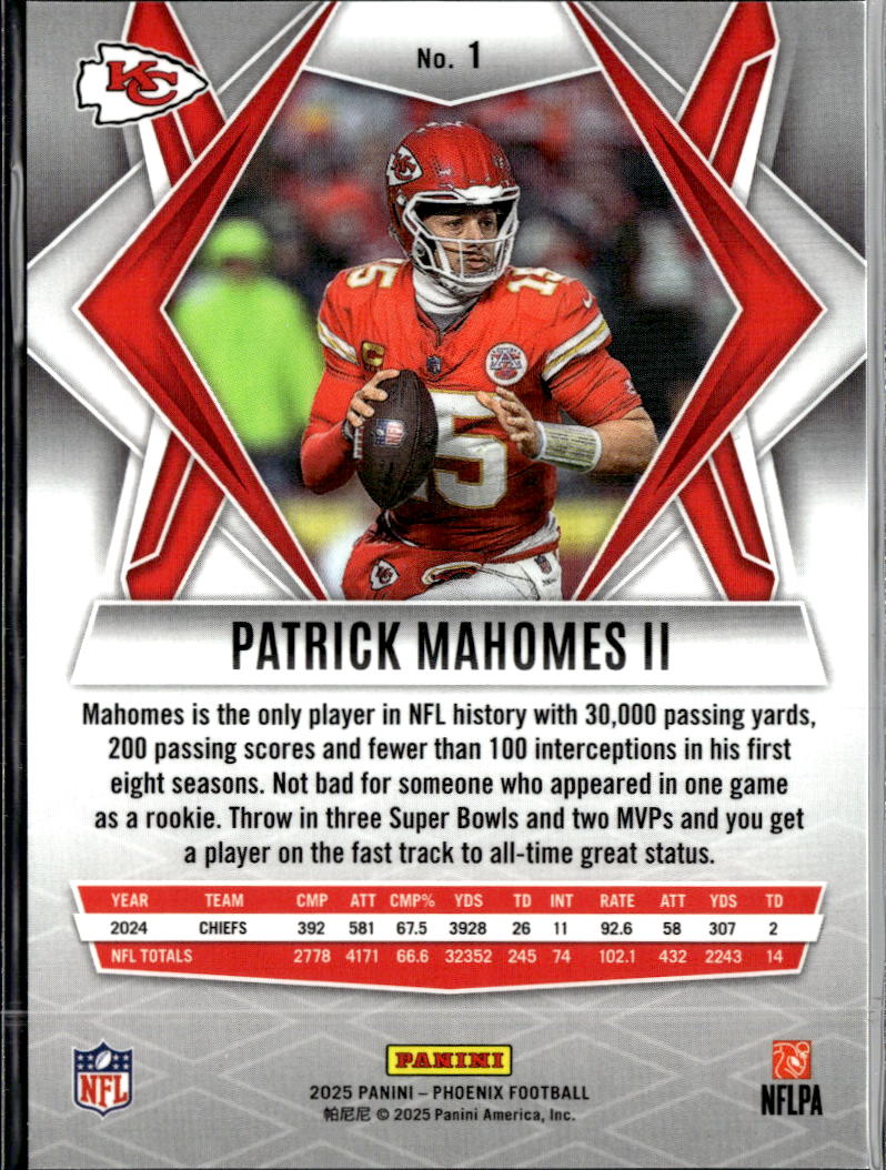 Patrick Mahomes II 2025 Phoenix Lava Raywave Kansas City Chiefs