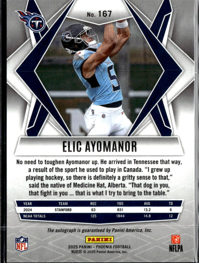 Elic Ayomanor 2025 Phoenix Auto Autograph RC Tennessee Titans