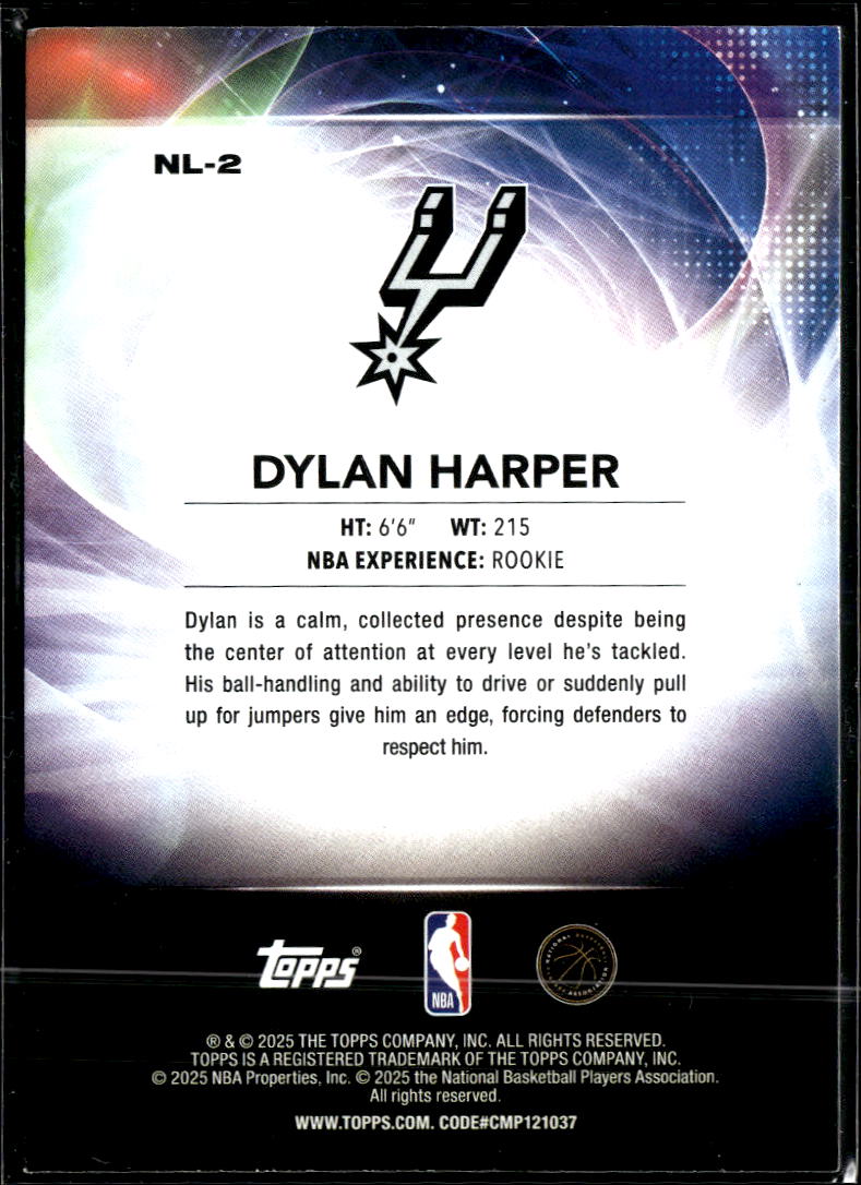 Dylan Harper 2025 Topps No Limit Holo Rookie RC San Antonio Spurs