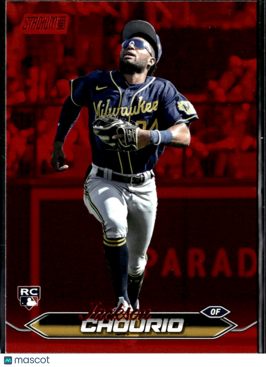Jackson Chourio 2024 Topps Stadium Club RC Red Foil Milwaukee Brewers