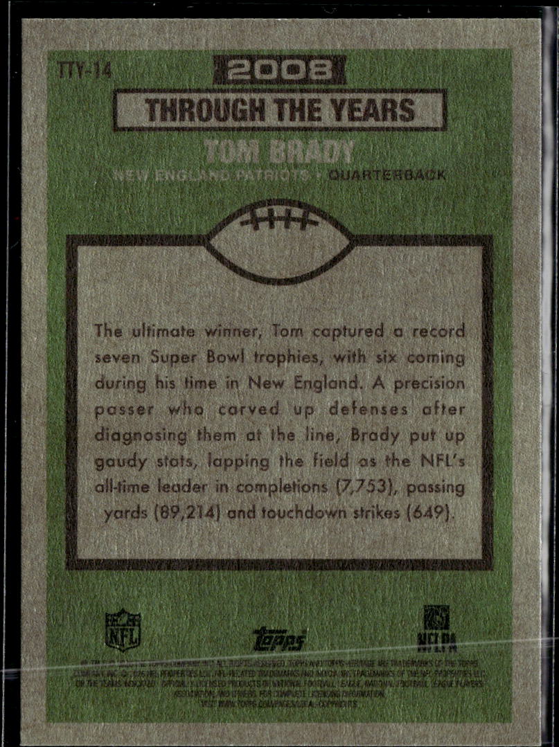 Tom Brady 2023 Topps Heritage Through the Years New England Patriots