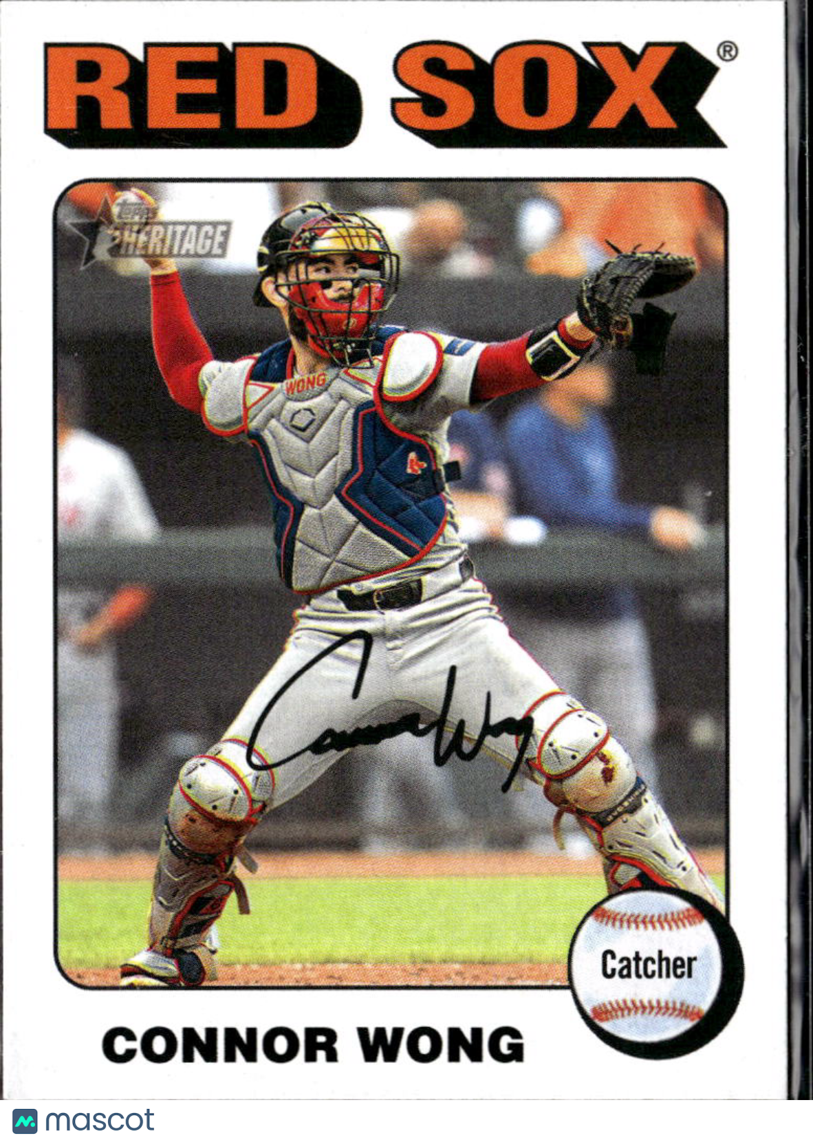 Connor Wong 2024 Topps Heritage RC White Border SSP Boston Red Sox