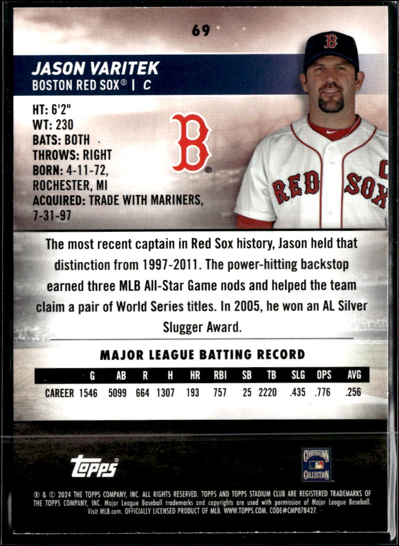 Jason Varitek 2024 Topps Stadium Club GOLD Foil SSP Boston Red Sox