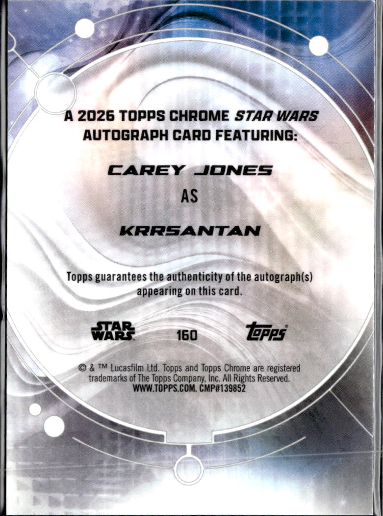 Krrsantan 2026 Topps Chrome Star Wars Logofractor Auto Autograph 33/77 #160