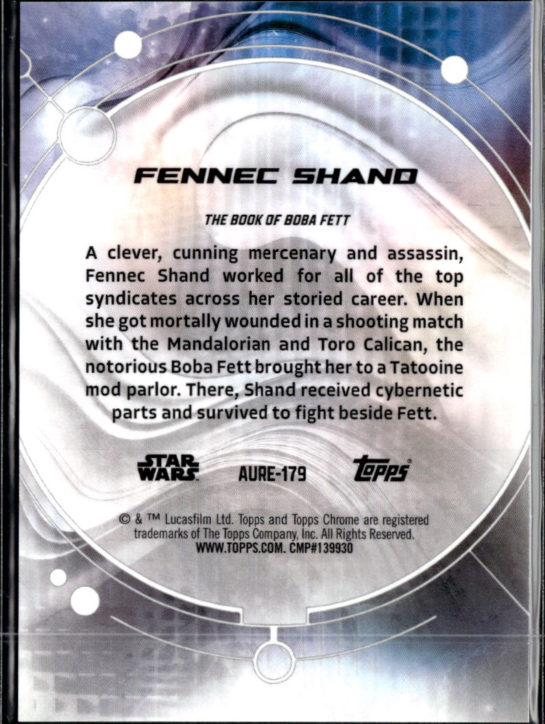 Fennec Shand Topps Chrome Star Wars Orange Refractor 12/25 #AURE-179
