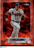 Austin Riley 2022 Topps Chrome Sapphire Orange Refractor 16/25 Atlanta Braves