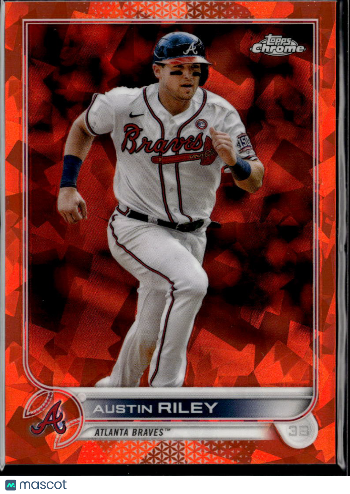 Austin Riley 2022 Topps Chrome Sapphire Orange Refractor 16/25 Atlanta Braves