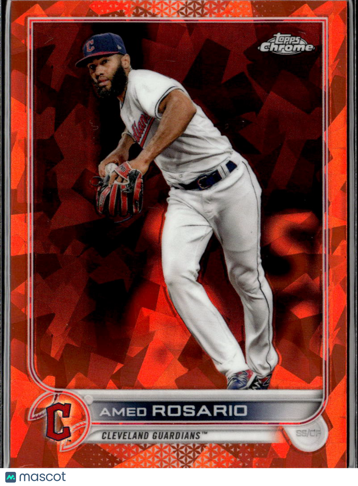Amed Rosario 2022 Topps Chrome Sapphire Orange Refractor /25 Guardians