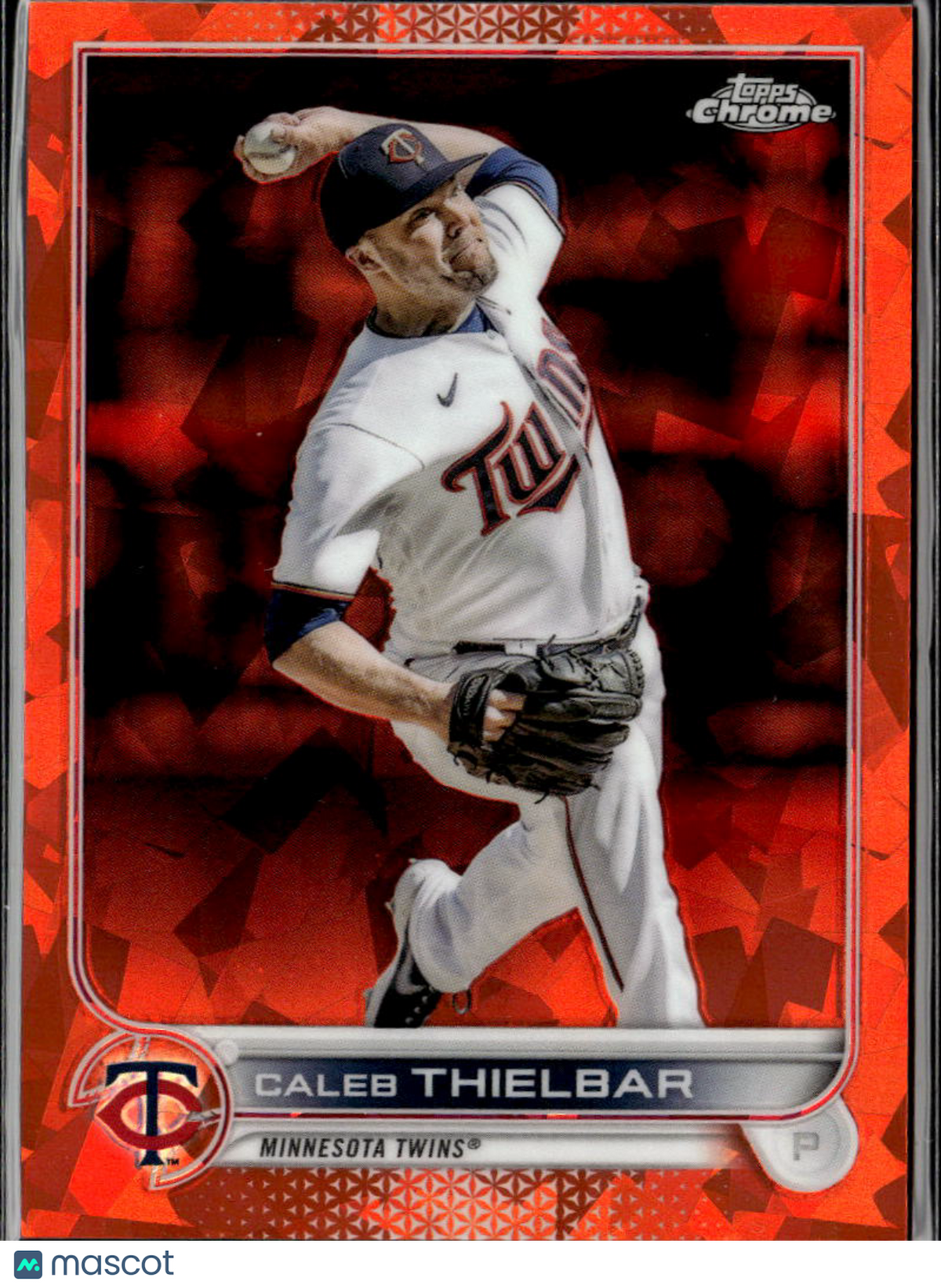 Caleb Thielbar 2022 Topps Chrome Sapphire Orange Refractor /25 Minnesota Twins