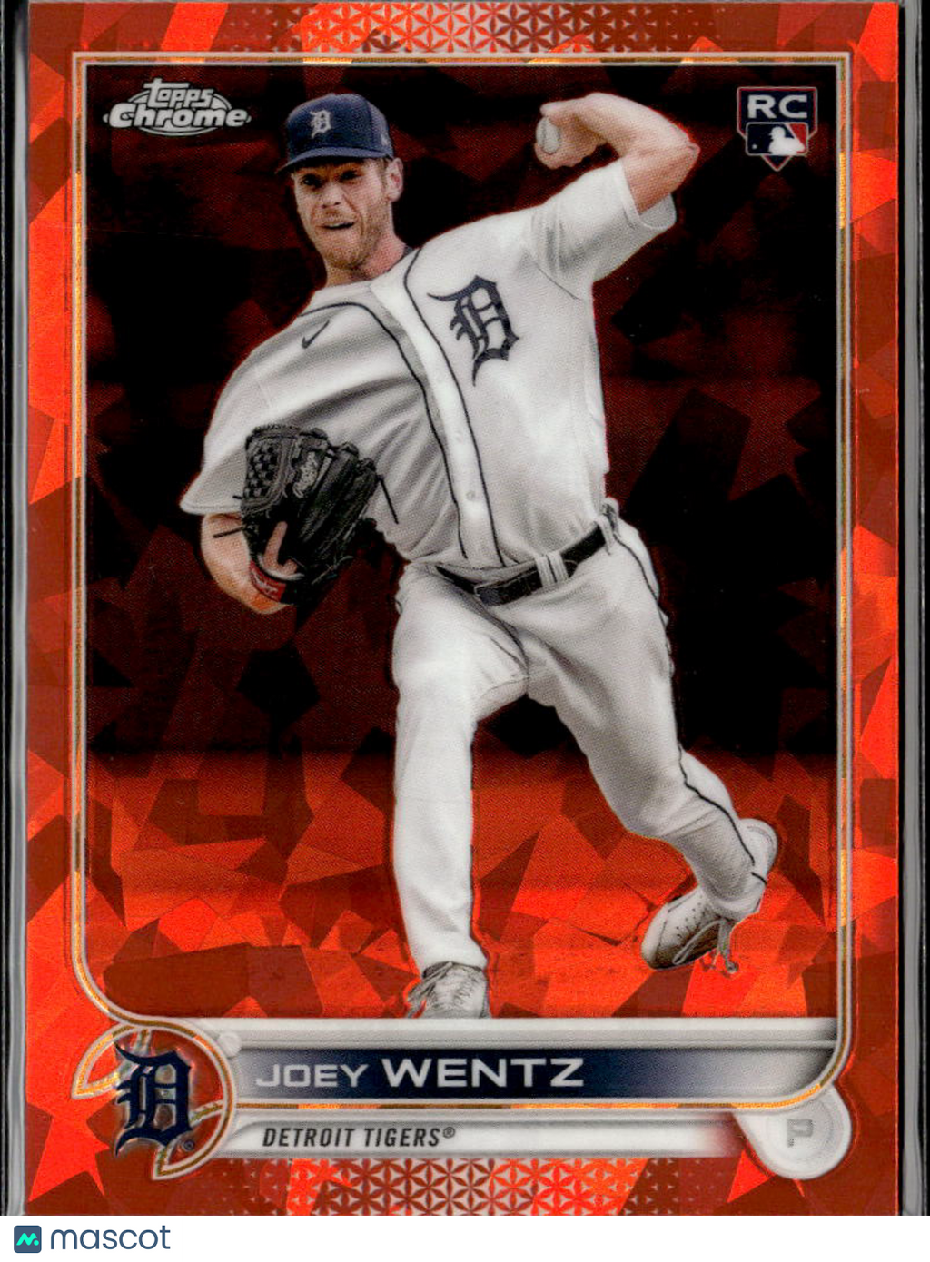 Joey Wentz 2022 Topps Chrome Sapphire RC Orange Refractor /25 Detroit Tigers