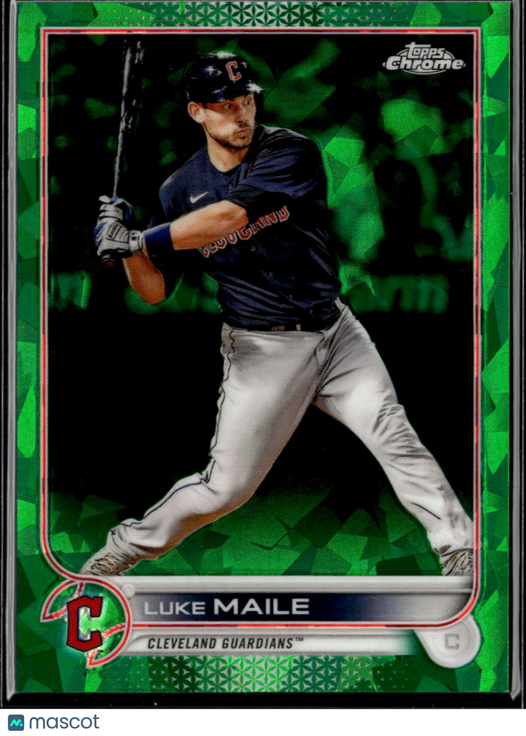 Luke Maile 2022 Topps Chrome Sapphire Green /75 Cleveland Guardians
