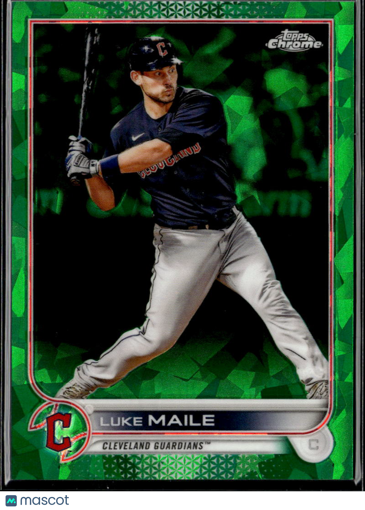 Luke Maile 2022 Topps Chrome Sapphire Green /75 Cleveland Guardians
