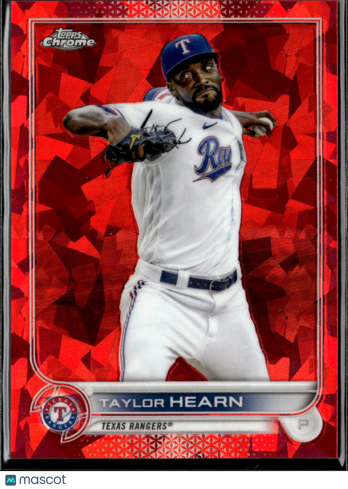Taylor Hearn 2022 Topps Chrome Sapphire Red 4/5 Texas Rangers