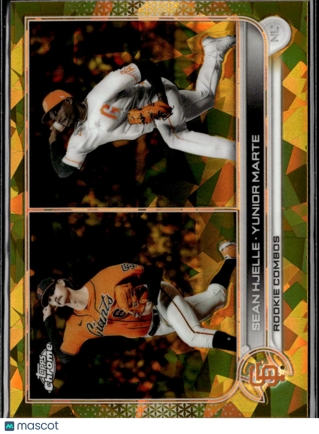 Sean Hjelle Yunior Marte 2022 Topps Chrome Sapphire Gold 35/50 Giants