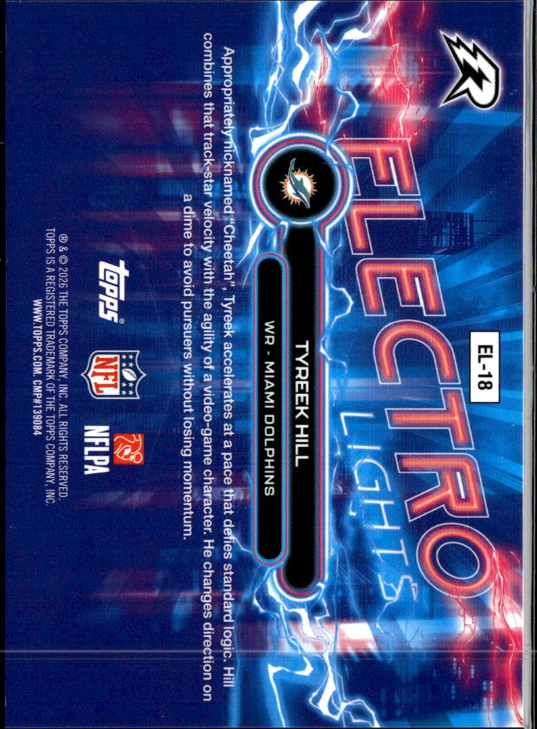 Tyreek Hill 2026 Topps Resurgence Electro Lights CASE HIT Miami Dolphins