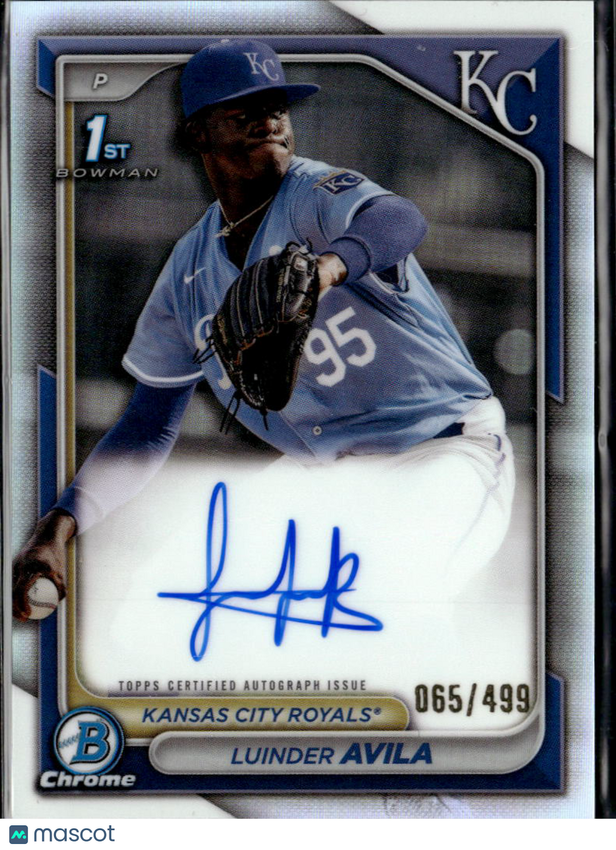 Luinder Avila 2024 Bowman Chrome 1st Auto Autograph 65/499 Kansas City Royals