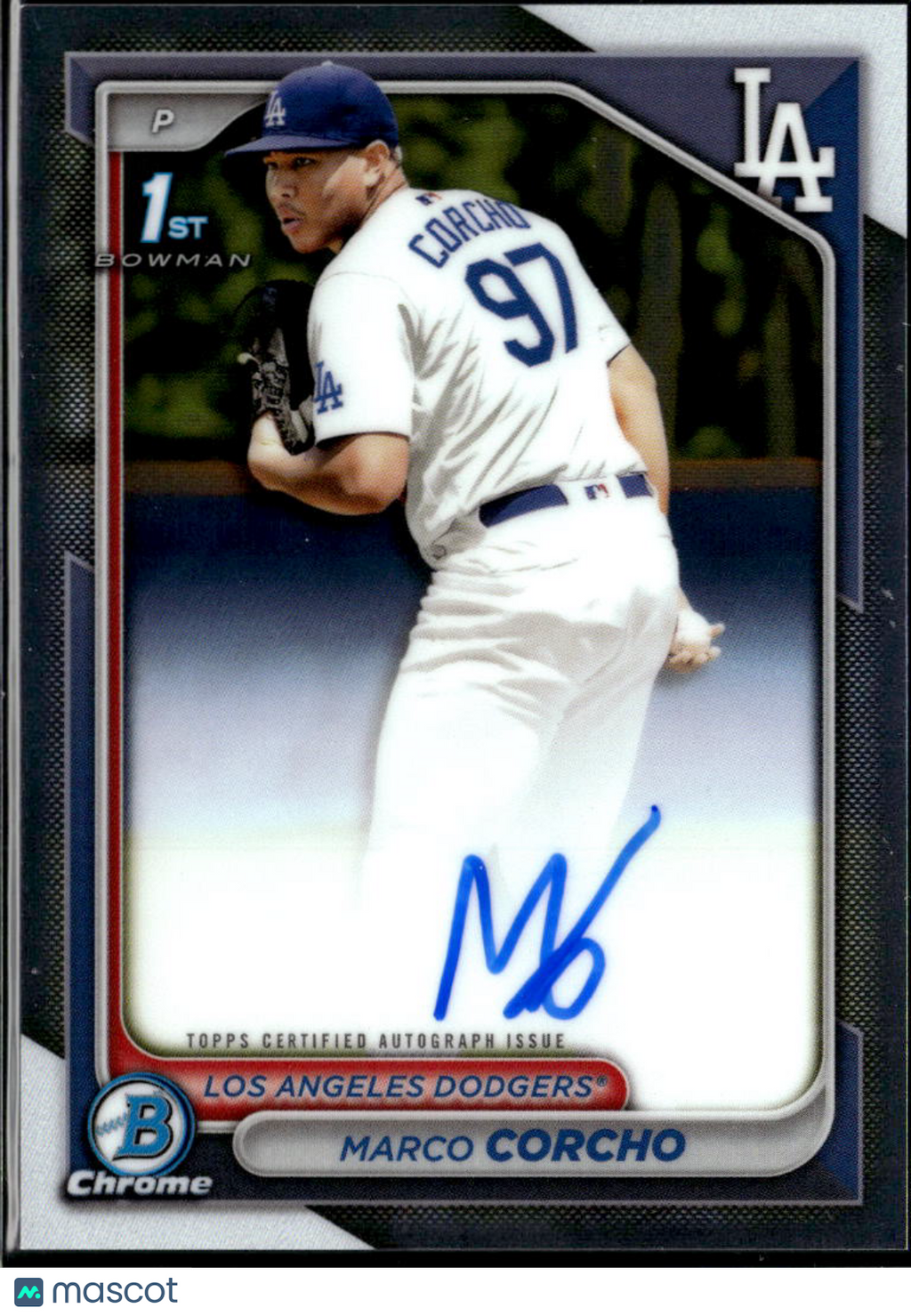 Marco Corcho 2024 Bowman Chrome 1st Auto Autograph Los Angeles Dodgers