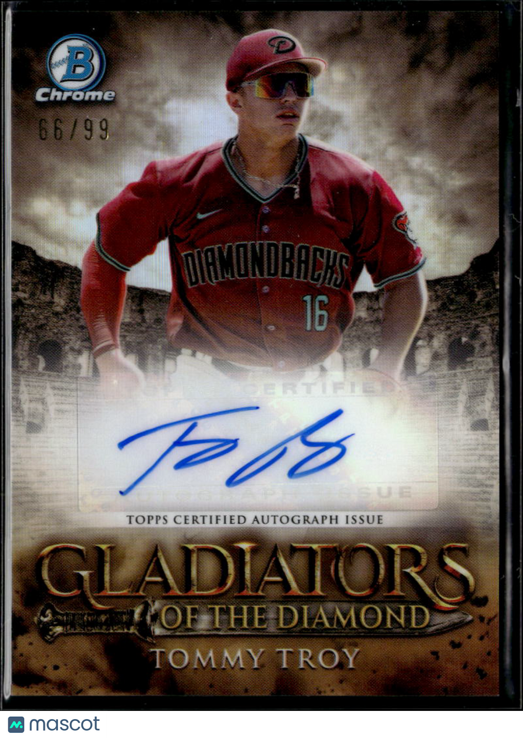 Tommy Troy 2024 Bowman Gladiators Auto Autograph 66/99 Arizona Diamondbacks
