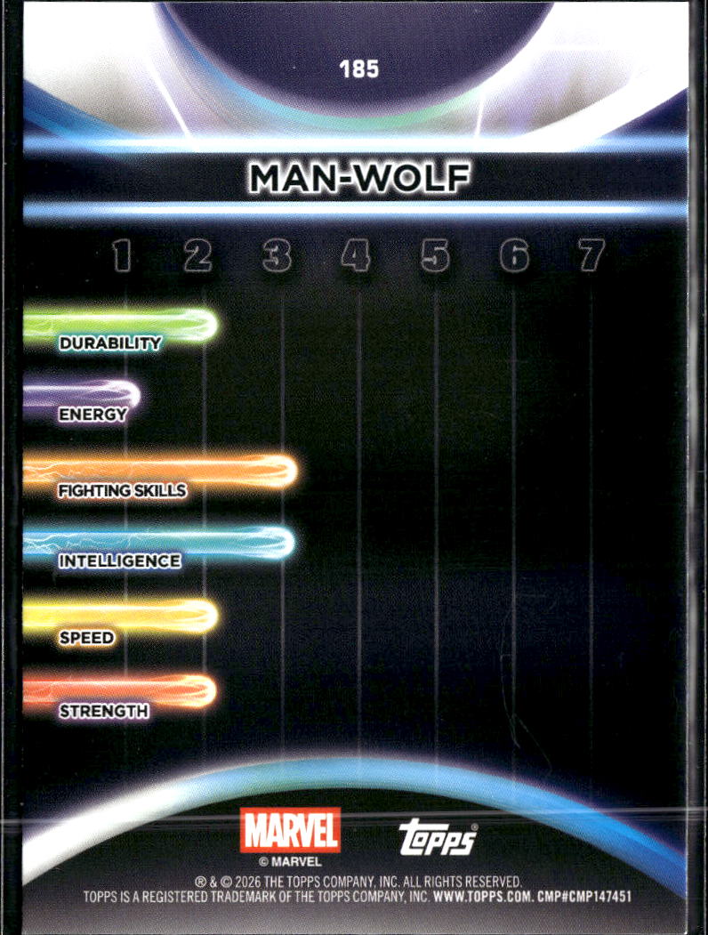 Man-Wolf 2026 Topps Marvel Chrome Yellow 113/275 #185
