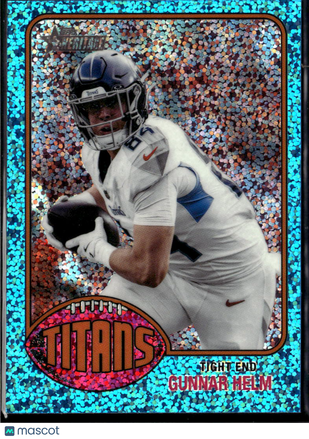 Gunnar Helm 2026 Topps Heritage Blue Sparkle Tennessee Titans