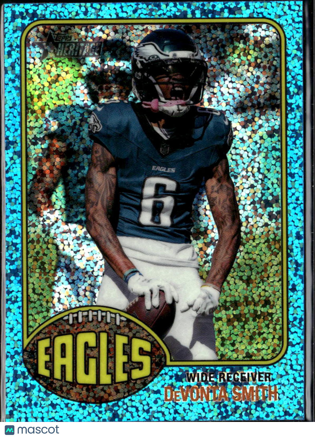 DeVonta Smith 2024 Topps Heritage Blue Sparkle Philadelphia Eagles