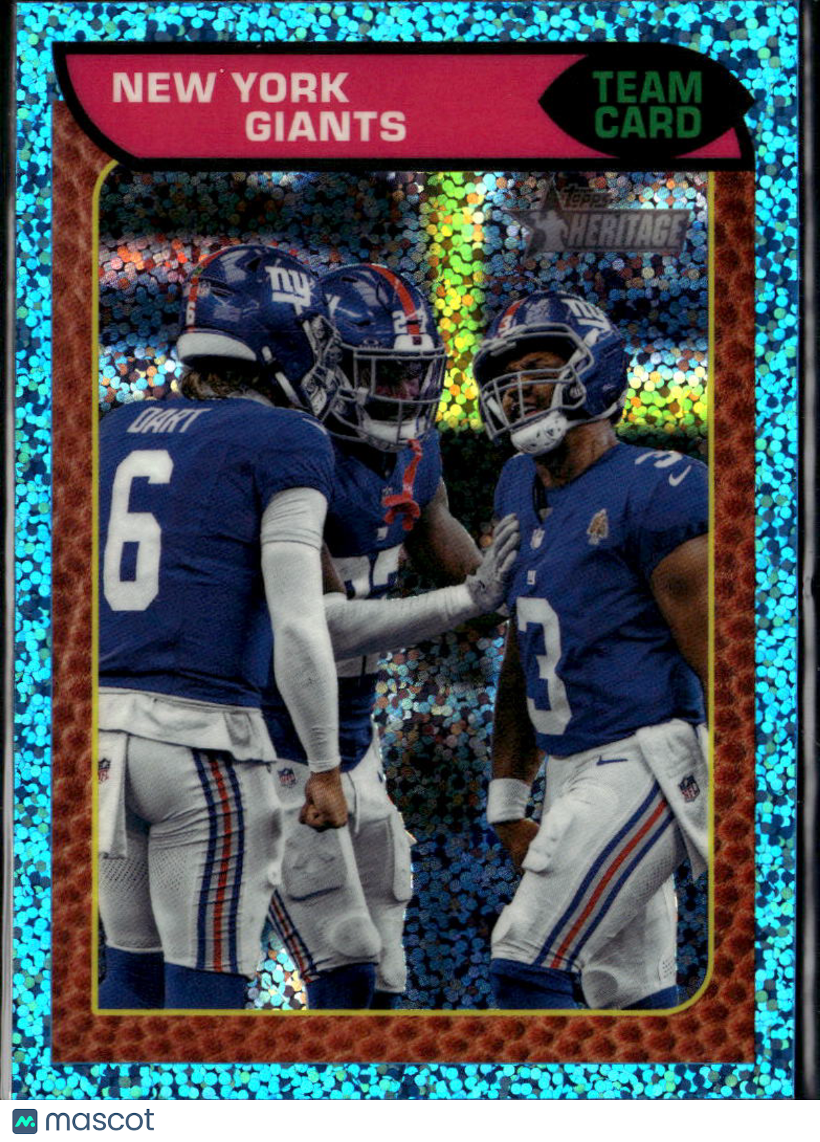 Jaxson Dart 2026 Topps Heritage Blue Sparkle #374 New York Giants